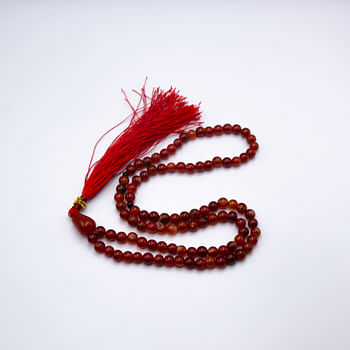 Tasbih Natural Crystal Red Carnelian Prayer Beads (6mm – 99 beads) Misbaha