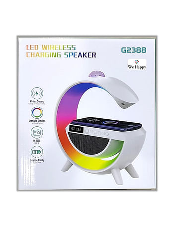 G Type Multifunctional LED Bluetooth Speaker With Wireless Charger Ambient Light And Audio Spotlight