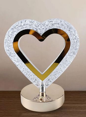 Elegant LED Table Lamp Heart Shape for Night Reading Sitting Infant Dimming Protection Lightweight Desk Romantic Decoration Bedside Lamp