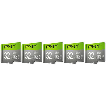 Pny Memory Card Elite (5 Pack) With Adapter 100MB/S 32GB