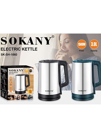 Electric Kettle Sokany SK-SH-1060 3L Automatic Shut Off Professional Stainless Steel Kettle