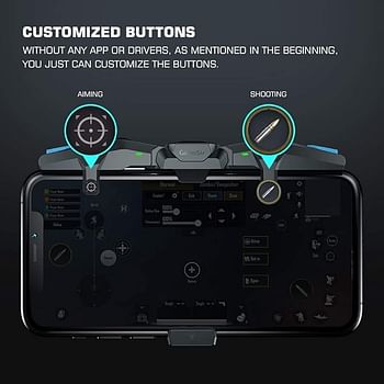 GameSir Mobile Trigger,Mobile Game Controllers F4 Falcon,Foldable Plug and Play Gaming Trigger for iOS and Android Phone(PUBG/Fortnite/Rules)（4.5-6.5 inch）