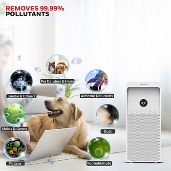 Honeywell Air touch U1 Indoor Air Purifier.ESMA Certified.Anti-Bacterial,H13 HEPA Filter,Activated Carbon Filter,removes 99.99% Pollutants Micro Allergens,UV LED, WIFI, Coverage 1085sq.ft