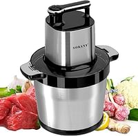 SOKANY SK-7088 Electric Food Chopper 1500W with 8L Stainless Steel Bowl 3 Speeds with 6 Sharp Blades Blender Chopper with Powerful Motor Food Processor for Fruit Vegetables Meat Spices