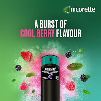 Nicorette QuickMist Cool Berry Mouthspray Smoking or Vaping Cessation Aid, designed to start reducing cravings in 30 seconds