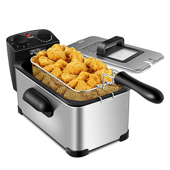 High Quality 3L Electric Household Stainless Steel Deep Fryer with Glass Viewing Windows