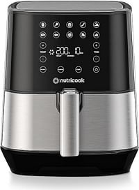 Nutricook Air Fryer 2,3.6 Liters, 1500 Watts, Digital 10 Pre-set Programs With Built-In Preheat Function - Stainless Steel, Black