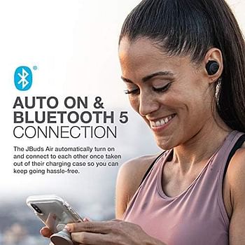 JLab Audio JBuds Air True Wireless Signature Bluetooth Earbuds + Charging Case  IP55 Sweat Resistance - Bluetooth 5.0 Connection - 3 EQ Sound Settings: JLab Signature, Balanced, Bass Boost - Black