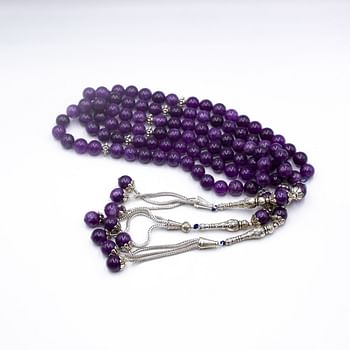 Tasbih Natural Crystal Amethyst Prayer Beads (10mm – 33 beads) Misbaha