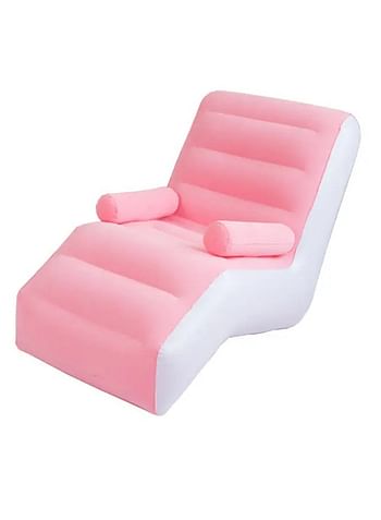 S-Shaped Inflatable Sofa Lounge Chair Foldable Outdoor Living Room Super Soft Lazy Sofa Suitable for Camping Games Reading (Multicolour)