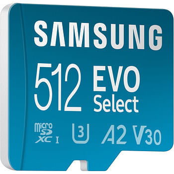 Samsung Micro SD Memory Card 512GB Evo Select With Adapter 160MB/S (MB-ME512SA/AM)