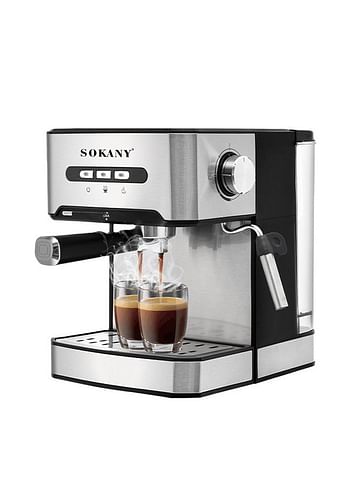 SK-6863 Home Coffee Maker 800w Power Stainless Steel 1.6l Large Capacity Espresso Coffee Maker