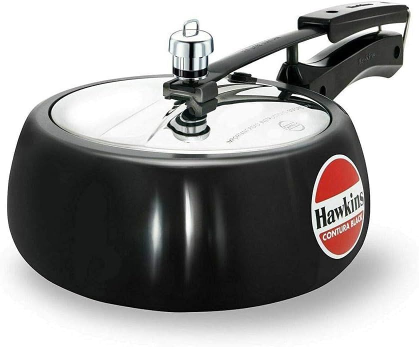 Hawkins Contura Hard Anodised Aluminium Inner Lid Pressure Cooker 3.5 Litres - Black