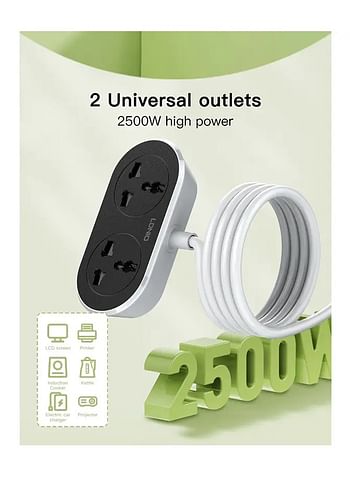 LDNIO SC2018-5M Universal Outlet Extension Cord with Fast Charging