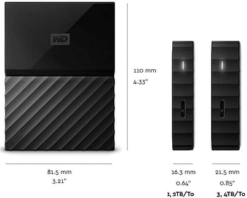 Western Digital My Passport Portable External Hard Drive (WDBYNN0010BBK-WESN) 1tb - Black