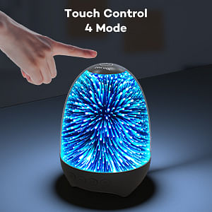 Night Light Bluetooth Speaker 3D Glass Bedside Table Lamp Color LED Night Lamp Touch Control Rechargeable Portable random color