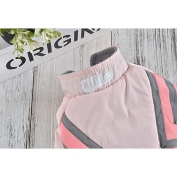 Hong Pet Reflective Strip Paneled Coat - Pink Small