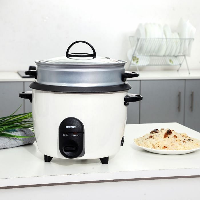 Geepas GRC35011 1.5L Automatic Rice Cooker 500W - Steam Vent Lid & Simple One Touch Operation Make Rice Steam Healthy Food & Vegetables