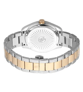 Roberto Cavalli Men Watch,  Silver Dial, Silver & Rose Gold steel bracelet, 42MM, 3 Hands, 10ATM RC5G012M0085