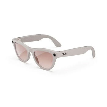 Rayban Meta Skyler Smart Sunglasses Shiny Chalky Gray  - Cinnamon Pink