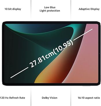 Xiaomi Pad 5 Qualcomm Snapdragon 860 120Hz Refresh Rate 6GB 128GB 2.5K+ Display (10.95-inch/27.81 cm)|1 Billion Colours Dolby Vision Atmos Quad Speakers Wi-Fi - Gray