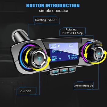 Earldom M60 Bluetooth FM Transmitter Car Kit with Dual USB Port MP3 Player