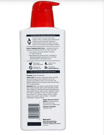 Eucerin Roughness Relief Lotion - Full Body Lotion for Extremely Dry, Rough Skin, 500 ml, 16.9 fl. oz. Pump Bottle