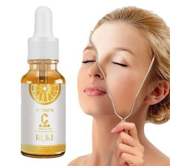 RUKI Vitamin C Serum with Hyaluronic Acid Brightening and Anti-Aging For Face Skin Glow & Reduces Fine Lines & Wrinkles