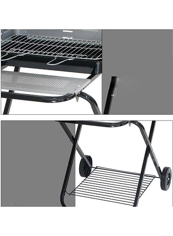 BBQ Grill Outdoor Grill, Barbecue Cooker Portable Home Outdoor Camping Picnics Grill Stainless Steel Mesh Non-Stick Tray