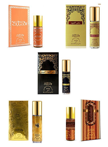 20 Pieces Roll On Alchohol Free Grand Collection Nabeel Dahn al Oud Amiri Gold Ghadeer Saada Khayali Tawasul Musk Jannet Antar Nasaem Qisaty Sandal Sandalia Makh Ward Jasmine Tajebni Amber 6 ML