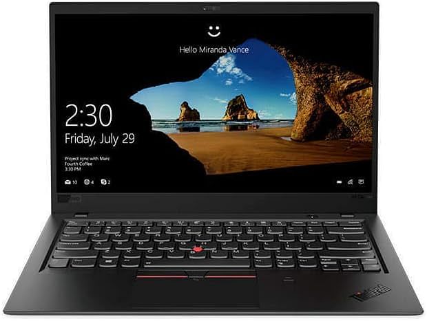 Lenovo ThinkPad X1 Carbon Laptop 14 Inch  FHD Intel Core i7 6th Generation 16GB LPDDR3 256GB Solid State Drive Windows 10 Pro - Black