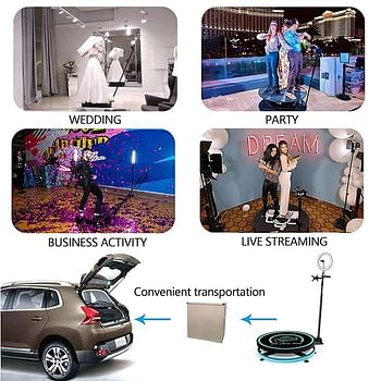 360 Photo Booth Machine Slow Motion Rotating PhotoBooth With an Adjustable Stand for Wedding Party Birthday Party Shows (Size : 80cm/31.5''+Flight Case)