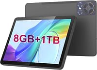 C idea10.1 Inches Tablet,Android 14 Tab,5G Tablet Dual SIM 8GB RAM 1TB ROM,10000mAh Battery With Bluetooth Keyboard,Mouse and Speaker CM8300plus (Black)