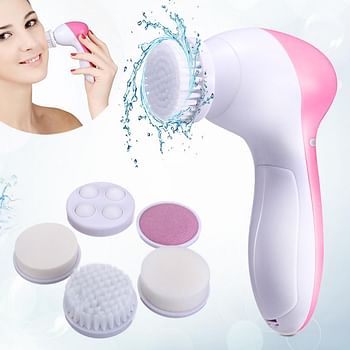 5-in-1 Beauty Care Brush Massager Scrubber Face Skin Electric Facial Cleanser