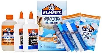 Elmer’s Cloud Slime Kit Slime Supplies Include Elmer’s White School Glue, Elmer’s Glitter Glue Pens, Magical Cloud Dust, Elmer's Magical Liquid Slime Activator, 10 Count