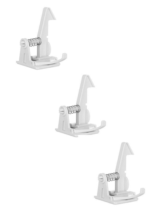 3Pcs Child Safety Cabinet Locks Heavy Duty Spring-Loaded Baby Proof Latch for Cabinets Drawers Appliances Easy Install with Adhesive Durable Invisible Design Horse White