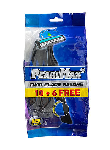 Pack of 2 PearlMax Twin Blade Razors Smooth Shave with Aloe Vera Disposable Razors for Comfort and Precision Shaving 32 Pieces