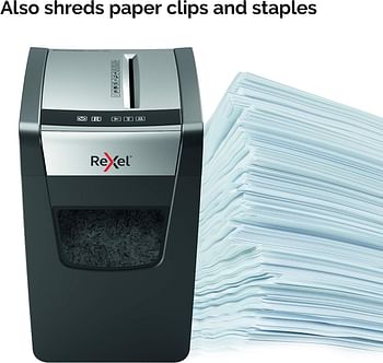 Rexel X312-SL 12 sheets Slimline Momentum Cross Cut Paper Shredder, 23 Liter Bi -  Black