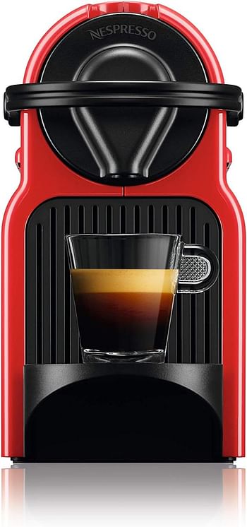 Nespresso Inissia coffee machine Bundle with Aeroccino 3 by Nespresso - Ruby Red