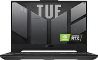 اسوس TUF A15 FA507UI-9321G ايه ام دي هوك بوينت R9-8945HS  شاشة 15.6 كيو اتش دي 165 هرتز 32 جيجابايت رام 1 تيرابايت اس اس دي نفيديا جي فورس ار تي اكس 4070 8 جيجابايت ويندوز 11 هوم لوحة المفاتيح الإنجليزية والعربية - ميكا جراي