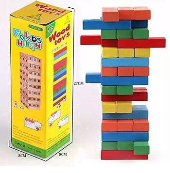 Wooden Toys Jenga Multiplayer Game Children Toy Puzzle Blocks Folds High Tower Classic Stacking Game