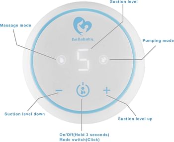 Bellababy Wearable Breast Pump Hands Free Low Noise, Breastfeeding Electric Breast Pump Comes with 24 mm Flange, 4 Modes and 6 Levels Suction, 1 Pack