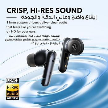 soundcore by Anker Liberty 4 NC Adaptive Noise Cancelling Earbuds 98.5% Noise Reduction to Ears and Environment Hi-Res Sound 50H Battery Wireless Charging Bluetooth 5.3