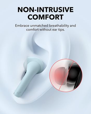 Soundcore Anker K20i Wireless Earbuds, Semi-In-Ear Bluetooth 5.3, 36 Hours Playtime, Fast Charging, Clear Sound and Calls with 2 ENC Microphones, Custom EQ, IPX5, App Control - Light Blue