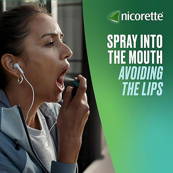 Nicorette QuickMist Cool Berry Mouthspray Smoking or Vaping Cessation Aid, designed to start reducing cravings in 30 seconds