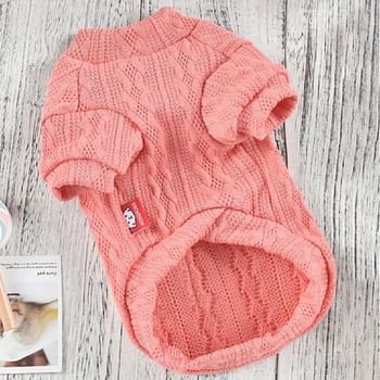 Hong Pet Wave Striped Clothes Knitted Shirt - Rose Red Small