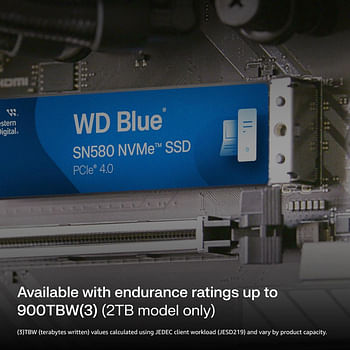 Western Digital SSD SN580 NVMe  (WDBWMY0010BBL-WRWM) 1TB - Blue