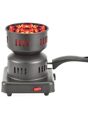 Electric Charcoal Burner with Ventilation Slots and Safety Handle