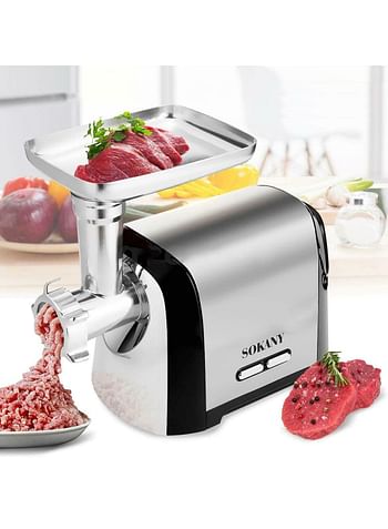 SOKANY SK-088 3200W Electric Meat Grinder 3 in 1 Multi-Function Food Processor with 3 Stainless Steel Perforated Discs, Sausage Tip, Pusher, Kebbe Mouthpiece