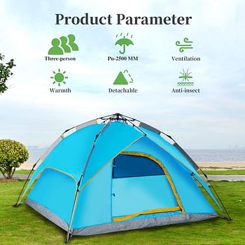 Easy Set-up Tents, Hand Set Up Camping Tent, Multifunctional and Detachable for use 4 Venting, Design Automatic Instant Tent Outdoor Waterproof (Multicolour)